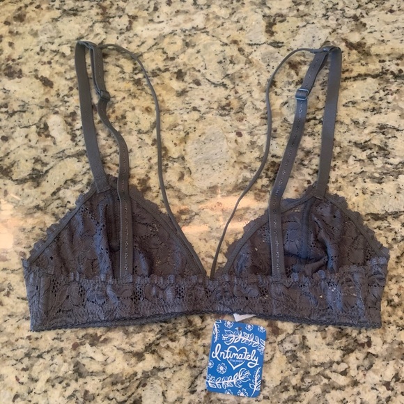NWT Free People Front Strap Triangle Bra XS Gray X-Small - Picture 8 of 9